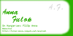 anna fulop business card