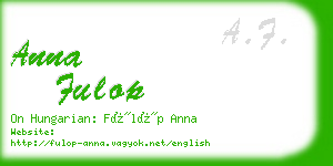 anna fulop business card